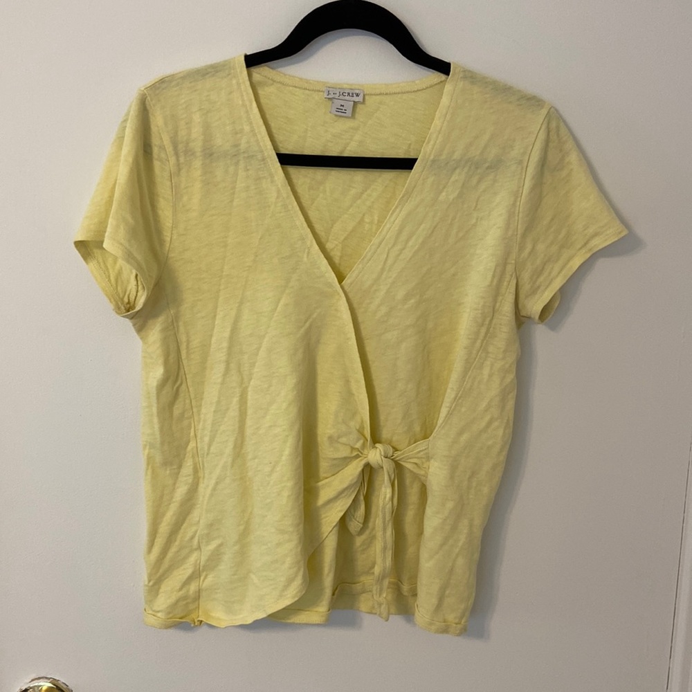Yellow Wrap Style Top J Crew